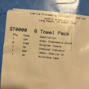 6 towel pack